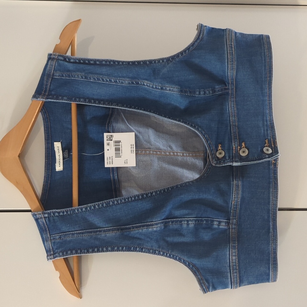 American Eagle Cropped Denim Bra Tank Top